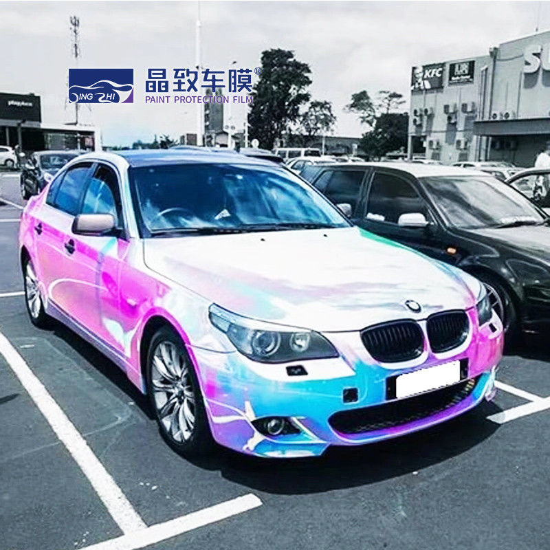 Chrome Vinyl Colored Paint Protection Film Wrap Rainbow Color Anti Scratch