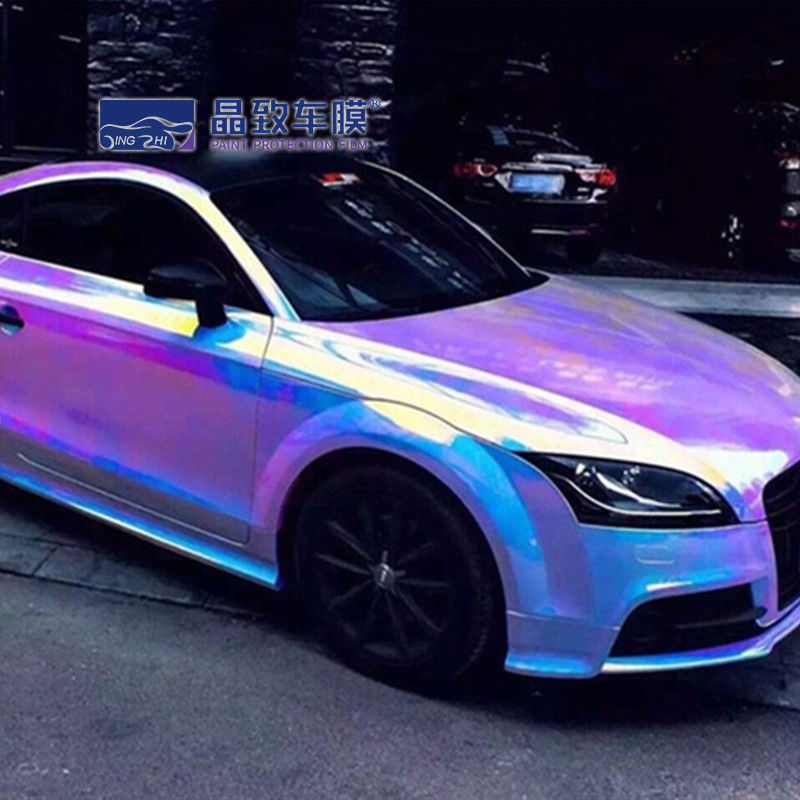 Chrome Vinyl Colored Paint Protection Film Wrap Rainbow Color Anti Scratch