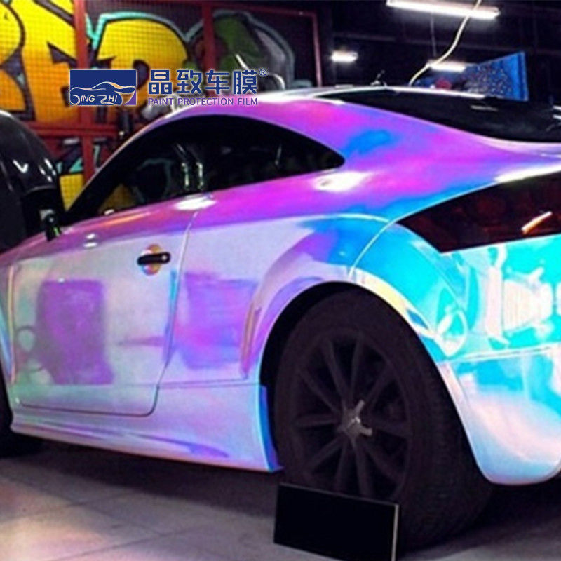 Chrome Vinyl Colored Paint Protection Film Wrap Rainbow Color Anti Scratch