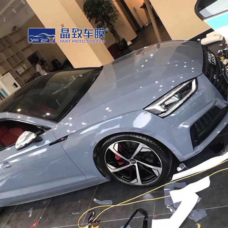 1.52x18M Auto Colored Paint Protection Film Glossy Stone Grey Self Adhesive
