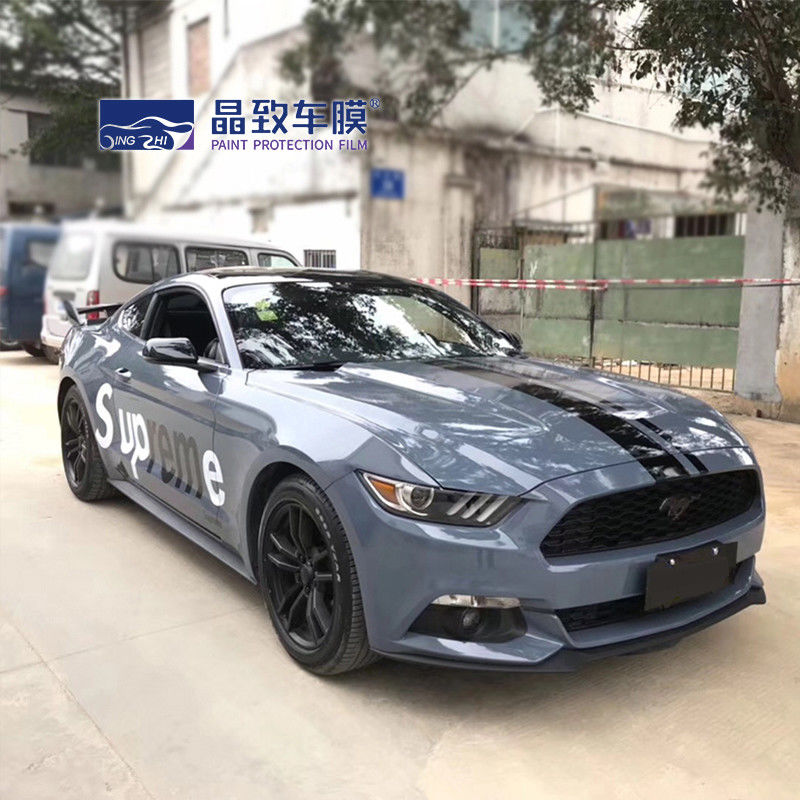1.52x18M Auto Colored Paint Protection Film Glossy Stone Grey Self Adhesive